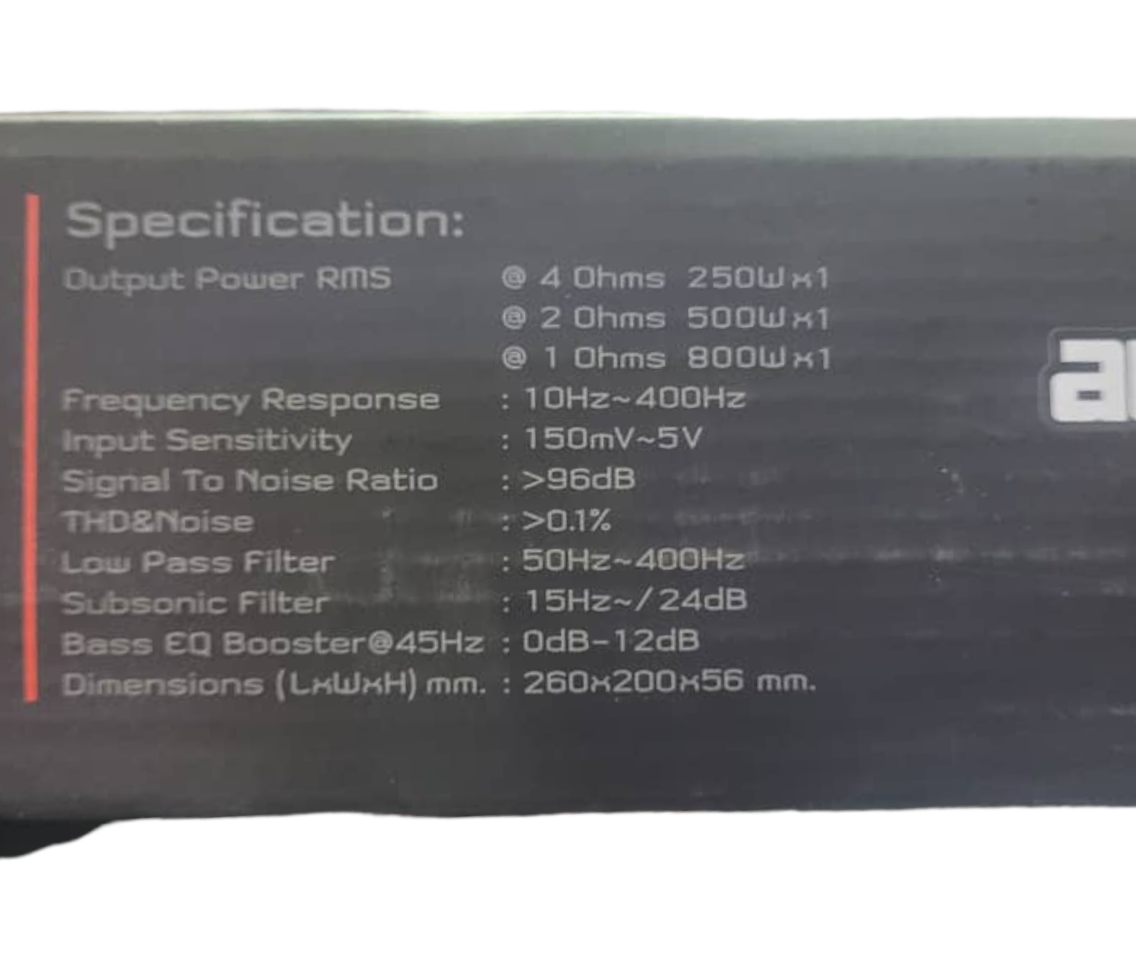 AQ-8001 AQ-8001 Quart Mono Audio Amplifier