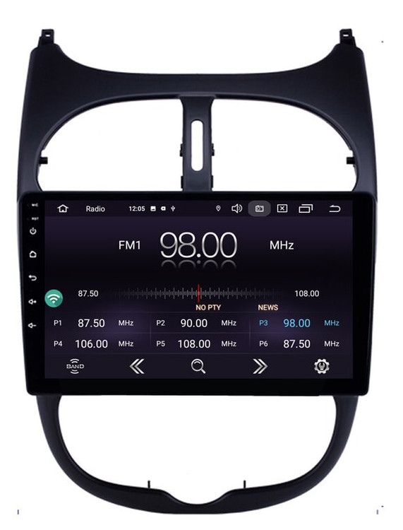 11 inch Android monitor for Peugeot 206 Type 5 and Type 6, model T1, Screen Tech brand1